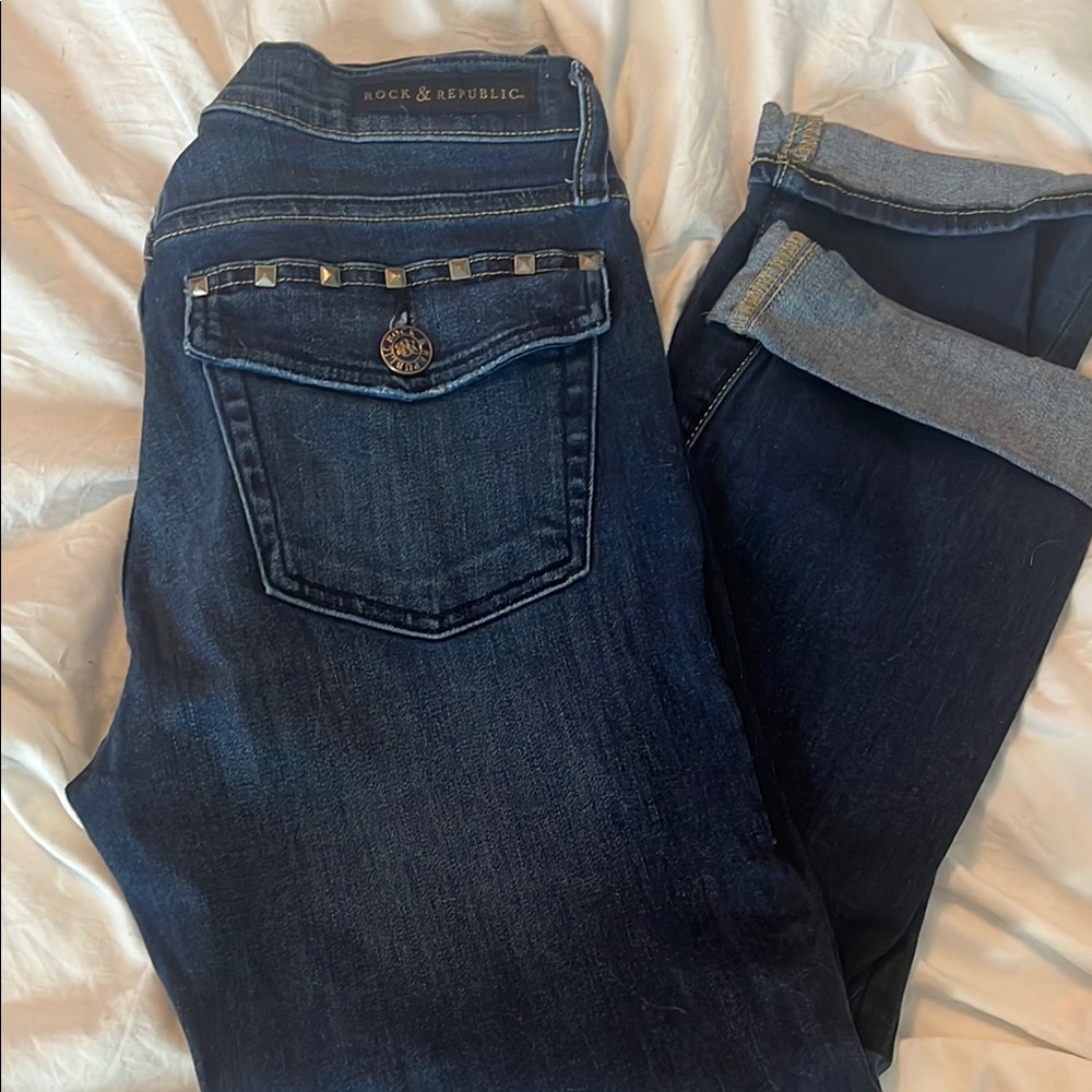 Rock & Republic Blue Straight Leg Jeans Classic Style